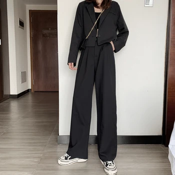Spodnie Dla Kobiet Z Wysokim Stanem Codziennych Temat Spodnie Damskie 2019 Wiosna Jesień Korea Moda Eleganckie Czarne Spodnie Szare