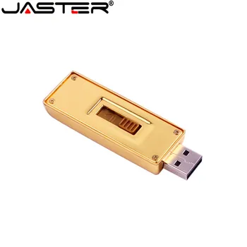 JASTER Metal simulation Gold bars model dysku Flash USB, pen drive Golden memory card pendrive 4GB/8GB/16GB/32GB/64GB thumb drive