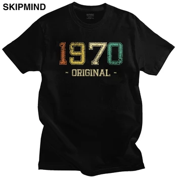 Vintage urodził się w 1970 roku 50-lecie prezent na urodziny t-shirt męski bawełna wypoczynek t-shirt z krótkim rękawem oryginalny 50 lat t-shirt topy