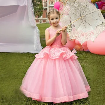 Dla Dzieci Sukienki Dla Dziewczynek Ślub Kwiat Dziewczyna Odzież Konkurs Elegancki Księżniczka Haftowane Dziewczyny Urodziny Sukienka Vestidos