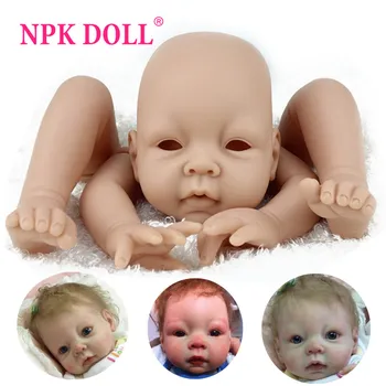 NPKDOLL Silicone Reborn Bebe blank Doll Kits DIY 22 Inch Realistic BeBe Handmade Reborn Lalki Accessories kids unpainted Toy lol