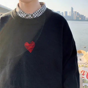 Swetry Męskie drukowane proste 2XL koreański Harajuku męskie drutach wysokiej jakości sweter codziennie miękkie grube Wszystko mecz moda elegancki Nowy