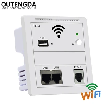 300 Mb / s kryty, bezprzewodowy naścienny AP router WiFi AC100V 240V 802.3 af POE power Access Point z USB ładowarki telefon RJ11 RJ45 On-off
