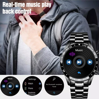 LIGE Men Smart Watch Bluetooth Call ciśnienie krwi monitorowanie rytmu serca wielofunkcyjne sportów zegarek Wodoodporny zegarek