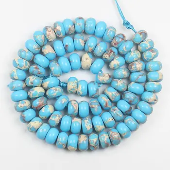 Niebieski cesarz Jaspers 2-10 mm Рондель koraliki 15 cali , do samodzielnego tworzenia biżuterii, wisiorek,naszyjnik