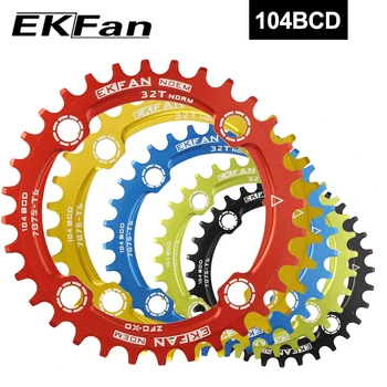 EKFan 104BCD przez cały 30T 32T 34T 36T 38T koło łańcuchowe koło korbowody płytki fioletowy i zielony rower jazda na rowerze MTB