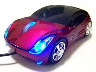 Nowa moda czerwony/niebieski mini 3D samochód forma USB optyczna przewodowa, mysz do KOMPUTERA/laptopa/komputera