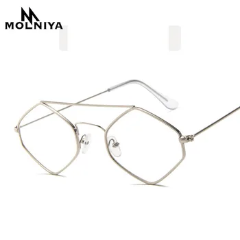 Modne damskie okulary zamek nowy metalowy stelaż podwójne promienie okulary Mężczyźni Kobiety nieregularne oceaniczne okulary UV400