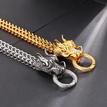 Kalen Vintage Dragon akcesoria tkane łańcucha bransoletka męska ze stali nierdzewnej zwierząt bransoletki biżuteria