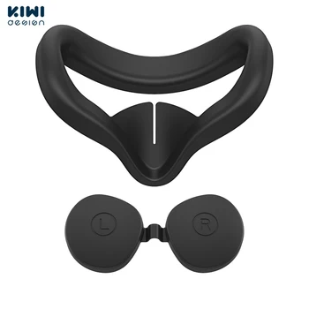 KIWI design Ultra Thin 0.8 mm VR Silicone VR Twarzowy Interface For Oculus Quest 2 With Lens Cover Gaming Face Cover Pads