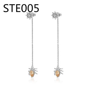 STE1 aluminiowe, sprzedaż romantyczne Kolczyki biżuteria pręta do ślubu elegancki srebrny kolor AAA sześciennych cyrkon kamień kolczyki mm