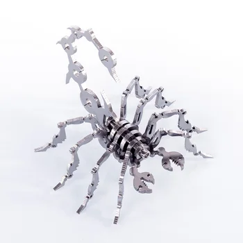 DIY stal nierdzewna metal zwierzę puzzle model zestaw złożenia rzemiosła zestaw podarunkowy - mały skorpion+pająk Król