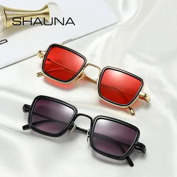 SHAUNA retro metal punk małe okulary damskie moda Indie okulary mężczyźni UV400