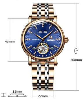 BINGER zegarki męskie męski top luksusowej marki automatyczne mechaniczne zegarki męskie Wodoodporny Pełna stalowa biznes tourbillon zegarek Relogio