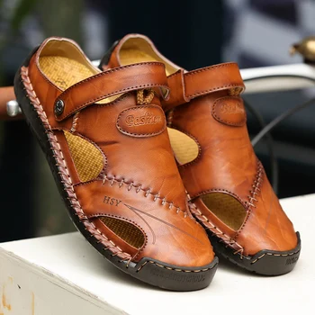 YEINSHAARS letnia moda miękkie wygodne sandały skórzane klasyczne rzymskie sandały klapki plażowe klapki wodne треккинговые sandały