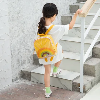 Dziecko dziewczyny Rainbow piękny plecak szkolny plecak Zamieniać z błyszczącymi cekinami dla dzieci