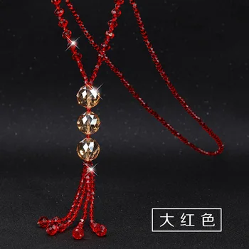 Wishspace modna kobieta kolor sweter łańcucha pędzelkiem Kryształ wisiorek naszyjnik, biżuteria hurtowych dziewczyna prezenty