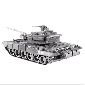 T90A czołg model kolor srebrny 3D DIY cięcie laserowe model diy zabawki edukacyjne, puzzle, najlepsze prezenty na urodziny