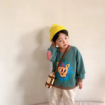 MILANCEL 2021 wiosna nowa odzież dziecięca koreańska dziewczyna i chłopak z długim rękawem bluzy kreskówka