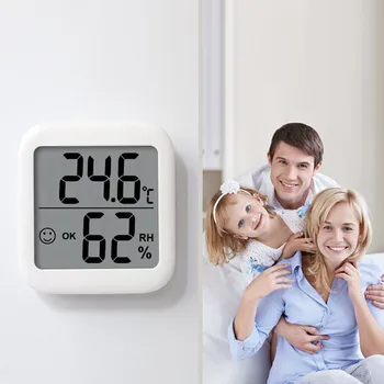 Nowy termometr higrometr naścienny czujnik wilgotności z powiadomieniem, alarmy i wyświetlacz LCD pokój dziecięcy cyfrowy monitor wilgotności