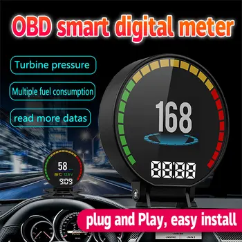 XYCING OBD2 Digital Speedometer Car HUD Heads Up Display Turbo Pressure OBD Smart Digital Meter OBDII Automobile Code Reader P15