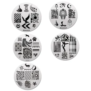 1 szt 240Slots Nail Stamping Plates Holder Case+10 szt 5.5 cm Dancer Love Style Round Nail Art Stamp Image Plate Nail Tools