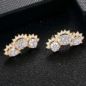 Prosta moda Kryształ rhinestone metal CZ kolczyki róże kobiety oświadczenie biżuteria Kolczyki dla nowożeńców żona dziewczyna prezenty