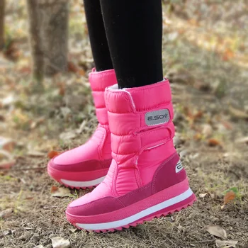 Nowe damskie buty zimowe wodoodporne, antypoślizgowe ciepła płaskie obcasy rakiety śnieżne 10 kolorów