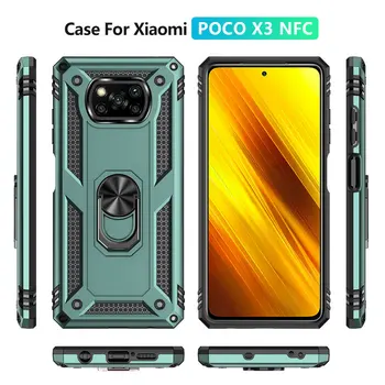 3D Combo Armor Case for Xiaomi Poco X3 NFC Metal Back Cover Fundas Coque Etui