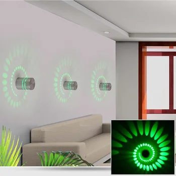 RGBSpiral otwór ścienny led światło Efekt kinkiet z pilotem zdalnego sterowania kolorowe różdżka lampa do przyjęcia bar lobby KTV dekoracji domu
