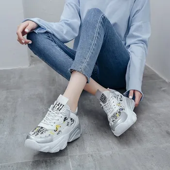 Print Design Białe Masywne Buty Do Biegania Dla Dziewczyn Nowy Projekt 2020 Całoroczne Damskie Buty Sportowe