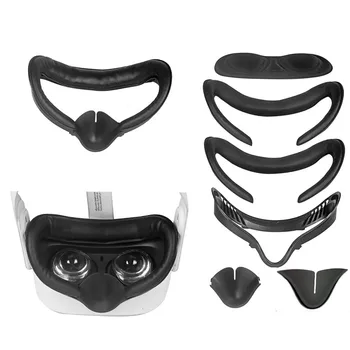 Miękka skórzana pokrywa maski dla punktów Sweat-proof VR Helmet Eye Face Mask Cover Pad for Oculus quest 2 Twarzowy Interface Bracket