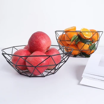 Nordic style Iron Table Art Fruit Storage Basket Home Organizer miska dla warzywnych przekąsek cukierki jadalnia kuchnia dekoracja narzędzie