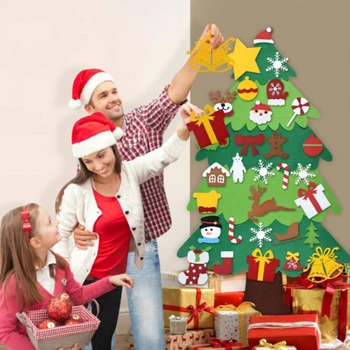 Dzieci DIY filc choinki świąteczne dekoracje dla domu dziecka prezenty świąteczne dekoracje Święty Mikołaj boże Narodzenie filc drzewo