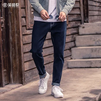 Enjeolon marki dżinsy męskie zimowe nowe casual dżinsy spodnie długie spodnie męskie dżinsowe jeans spodnie NZ4220