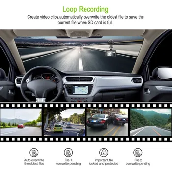 3-calowy rejestrator samochodowy 120 stopni szerokokątny Dash Cam podwójny obiektyw 1080P WIFI G-sensor samochodowy, cyfrowy rejestrator wideo z night vision 2020New