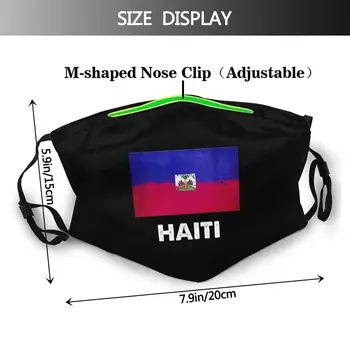 Flaga Haiti haiti projekt zmywalny usta maska do twarzy z filtrem wiatroszczelna zestaw ochrony zimowy pokrowiec respirator Mężczyźni Kobiety