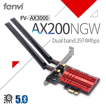 3000Mbps Wifi 6 Dual Band Desktop PCIe WiFi Adapter Intel AX200 Wi-fi Card 802.11 ax 2.4 G/5Ghz, Bluetooth 5.0 PCI Express Wireless