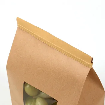 Kraft torby papierowe z Виндом i twist-krawat,ziplock Candy Cookie Bread Nuts Bag For Ciastka Snack Baking Package bag