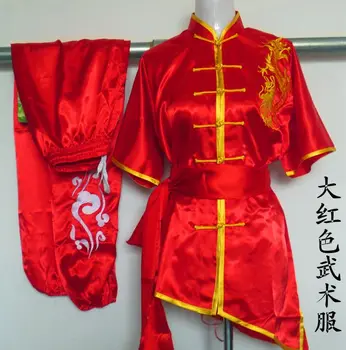 7 kolorów czarny/czerwony/biały/żółty dzieci i dorośli haft smok sztuki walki treningowe stroje tai chi odzież kung-fu wushu mundury