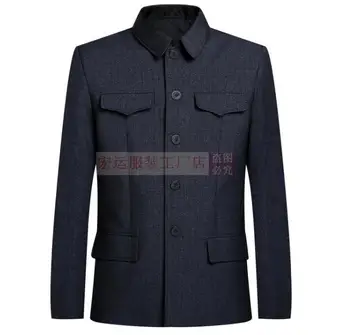 Zhongshan kurtka narodowy strój starsza odzież chińska płaszcz mężczyźni Wiosna