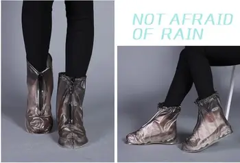 1 para PVC wodoodporny ochraniacz buty pokrowiec na buty unisex wodoodporny zamek błyskawiczny deszcz ochraniacze na obuwie wysokie antypoślizgowe deszczowe buty torebki