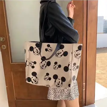 Nowy Disney koreański płótno torba o dużej pojemności torba Myszka Miki moda damska druku ramię przekątnej plecak
