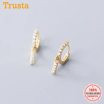 Trusta prawdziwa moda 925 srebro Urok kij CZ hoop ucha mankiet jest klip na kolczyki dla kobiet piercing kolczyki biżuteria DA1253