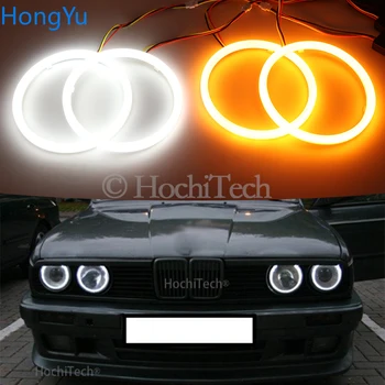 Bawełna LED Angel Eye Halo Switchback Light Obwodnica lampa DRL Biały / Bursztynowy do BMW E30 E32 E34