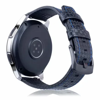 22 mm Skórzany pasek do Samsung Galaxy Watch 46 mm Galaxy Gear S3 Carbon Fibre Wzór watchband Huawei Watch Huami Ticwatch