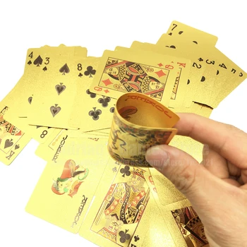 Złoty Smok plastikowe karty do gry złote PVC karty poker