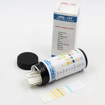 100 pasków URS-10T odczynnik do analizy moczu paski 10 ustawień paski testowe moczu leukocyty нитритный białko pH malinowy krwi glukoza