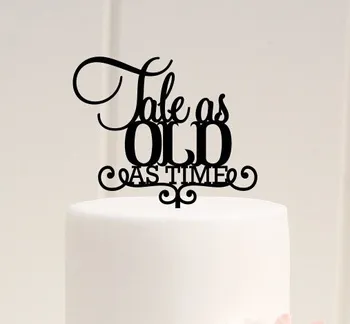 Opowieść stara jak świat wedding cake Topper czarny akrylowy wedding cake Topper bridal shower cake Topper wystrój partii