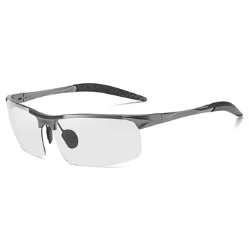 Męskie pół-gładkie krawędzie aluminiowe sportowe okulary z безрецептурными przejrzyste i фотохромными soczewki polaryzacyjne okulary do jazdy 5933